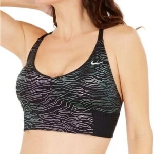 NWT Nike BLACK MULTI Geo Onyx Printed Swim Top XS